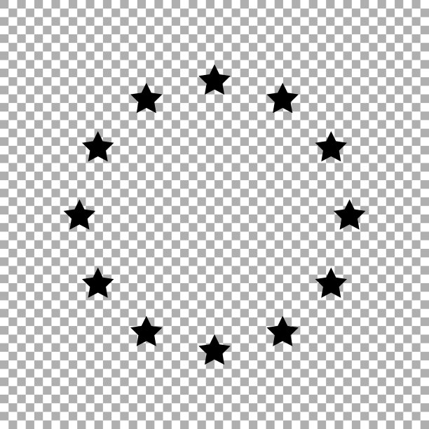 欧洲联盟星矢量图标孤立在白色背景图片下载