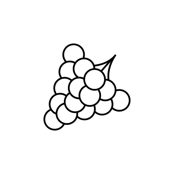 葡萄图标。简单的细线，轮廓向量的秋季图标用户界面和用户体验，网站或移动应用程序图片下载