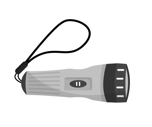 手电筒平面矢量插图图片下载