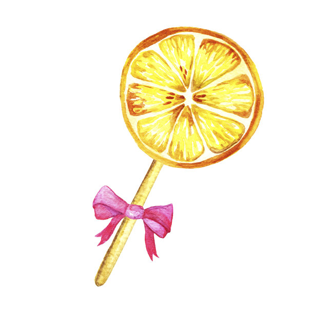 圣诞糖果片橙色的木棍和粉红色的蝴蝶结。分离的薄荷棒棒糖。图片下载