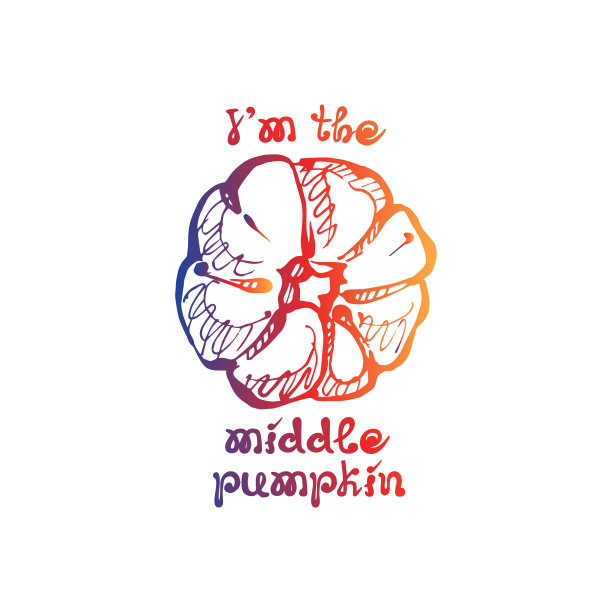 秋季手绘梯度南瓜与文字图片下载