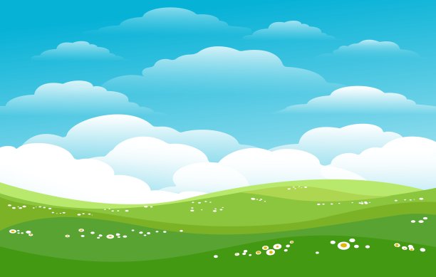 蓝天碧山地平线素材图片