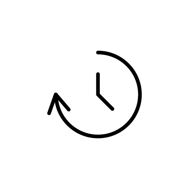 顺时针旋转图标：用于UI和UX的细线轮廓矢量时间图标，适用于网站或移动应用图片下载