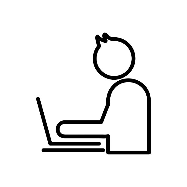 人工作的电脑图标细线网页和移动，现代简约的平面设计。图片下载