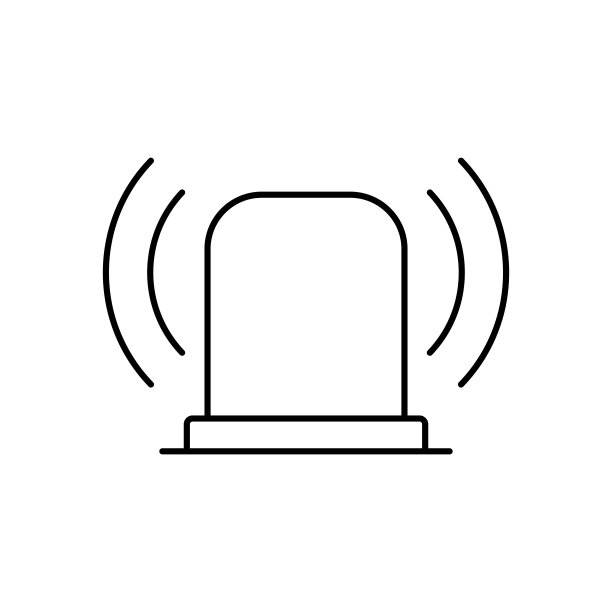 警笛线性图标-向量最小警察符号或警笛标志元素在细线风格图片下载