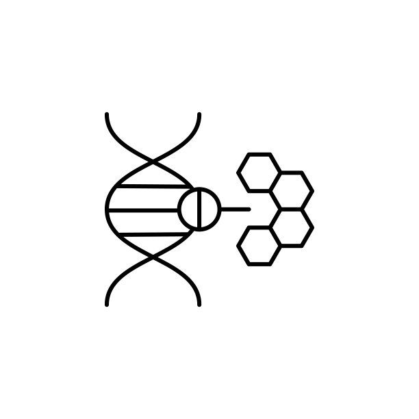基因图标：用于UI和UX的生物学图标的简单细线轮廓矢量，网站或移动应用程序图片下载