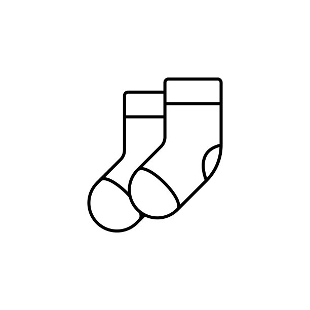 袜子图标。简单的细线，轮廓向量的秋季图标用户界面和用户体验，网站或移动应用程序图片下载