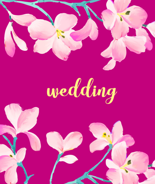 美丽典雅的红色水彩花图片下载