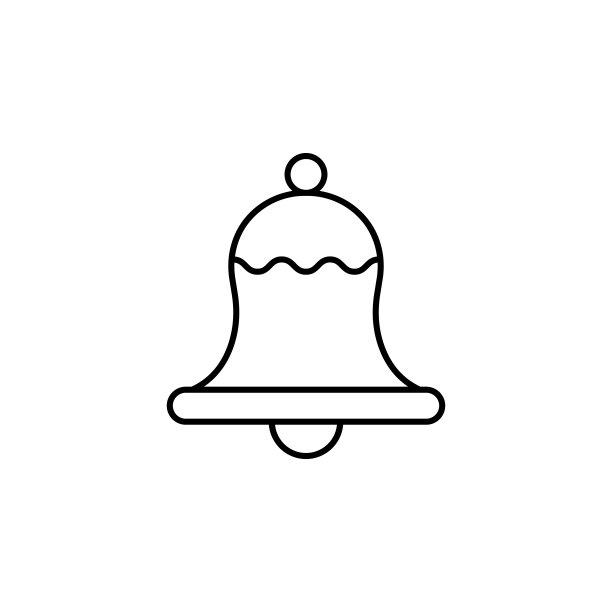 秋季图标系列：简约细线铃铛矢量图图片下载