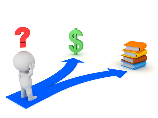 3D角色选择金钱和读书图片下载