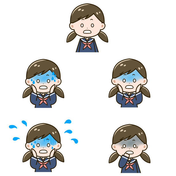 一个面色苍白的女孩的插图图片下载