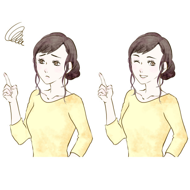 一个女人和一套插图，画的是一个女人在向别人眨眼，这让他很烦恼图片下载