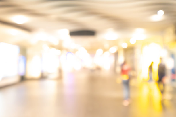购物中心抽象散焦模糊背景。经营理念。美丽的散景。图片下载
