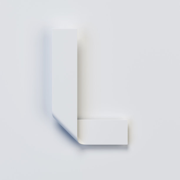 折纸字体，折叠缎带字体，字母L图片下载