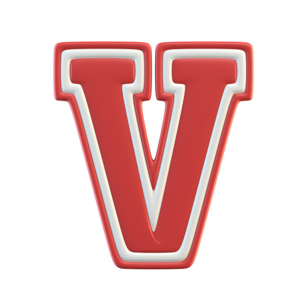 经典风格运动队字体，字母V图片下载