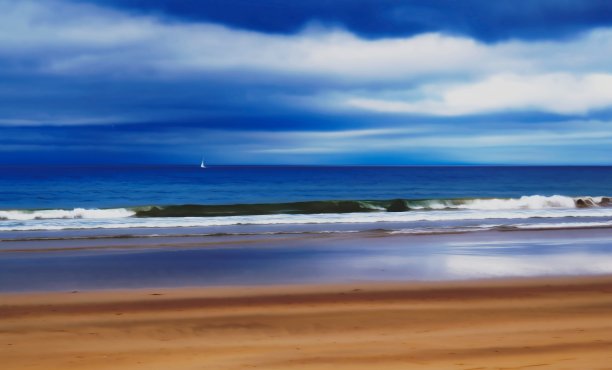 海滩上的波浪图片下载