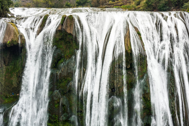 黄果树瀑布位于中国贵州省国家公园，在冬季，是世界上最大的瀑布群。总共有18个。图片下载