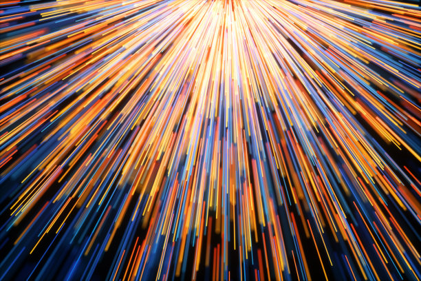 蓝色放射线，魔法线，3d渲染。图片下载