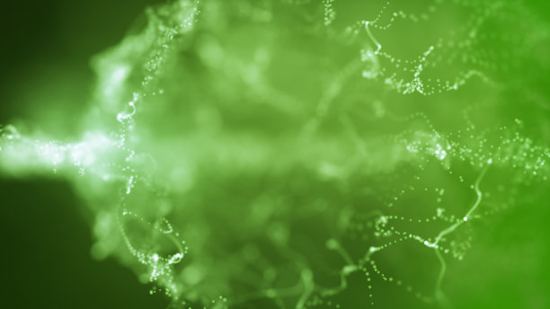 抽象数字烟雾漂浮发光粒子背景。闪光粒子，散景和灯光效果。图片下载