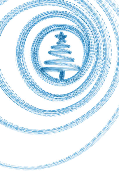 圣诞树内螺旋- LED灯画(蓝色)图片下载