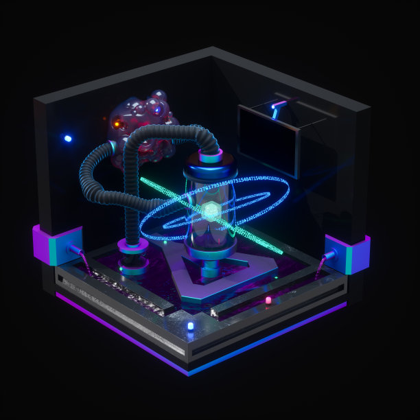 黑暗化学制造车间，3d渲染。图片下载