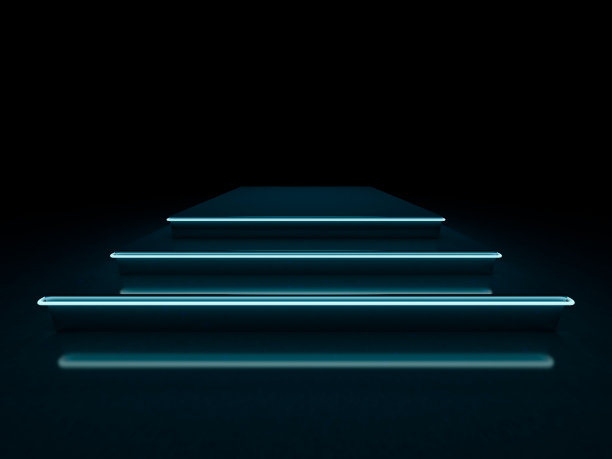 五颜六色的霓虹抽象灯光。3 d图片下载