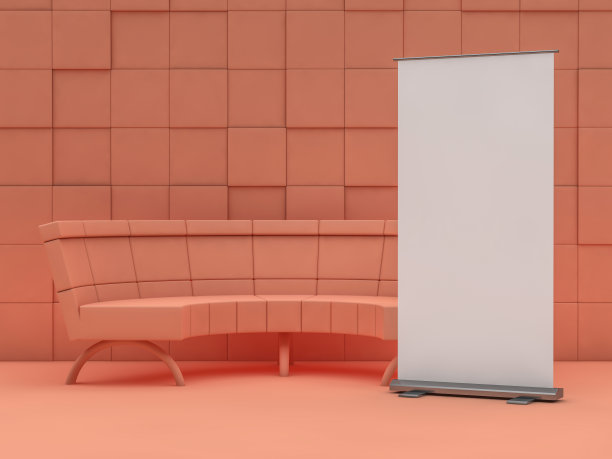 空白滚动横幅显示。模板模型。3 d图片下载