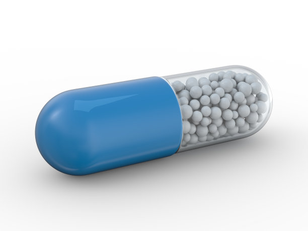 许多彩色药丸孤立在白色。3 d图片下载