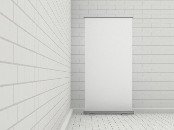 空白滚动横幅显示。模板模型。3 d图片下载