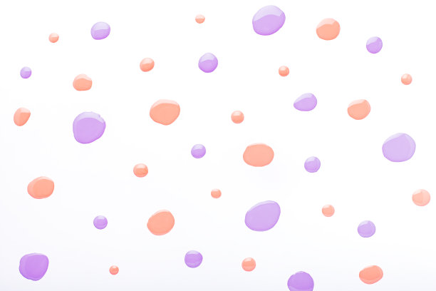 指甲油滴图案背景时髦的薄荷和紫色。抽象画圈背景为美与时尚，复制空间图片下载