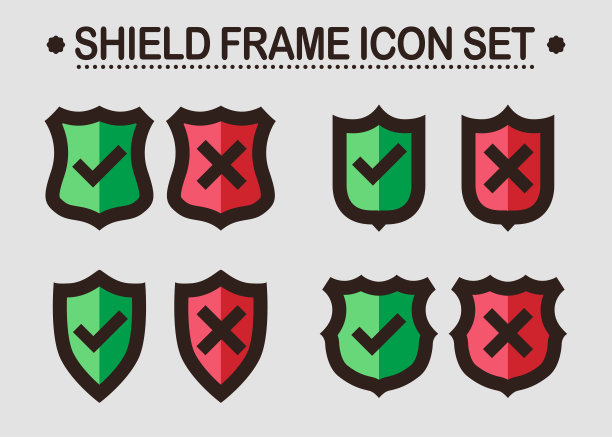 盾牌形状图标合集矢量素材图片下载