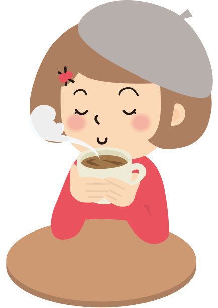 女孩喝咖啡图片下载
