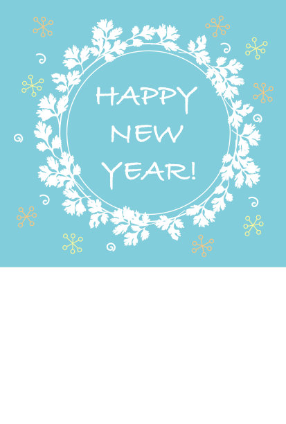 带有文本空间的新年卡片模板。图片下载