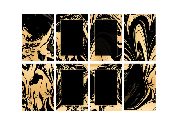 向量优雅的黑色和金色邀请卡，背景。图片下载