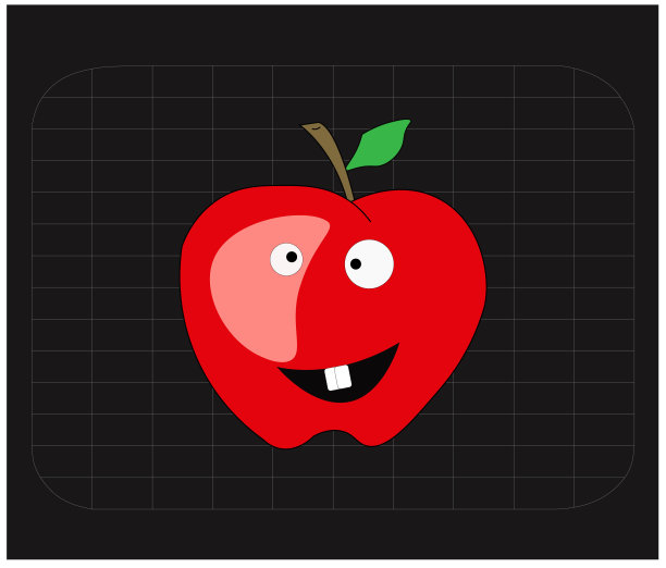 苹果字符表情符号矢量插图图片下载