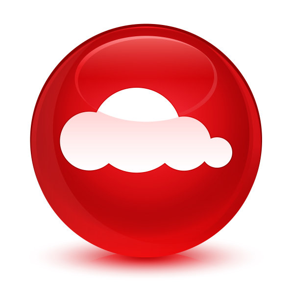 云图标玻璃红色圆形按钮图片下载