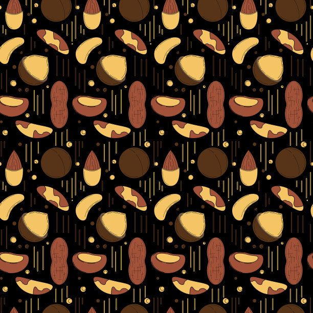 坚果无缝模式。矢量插图设计和网页，图片下载