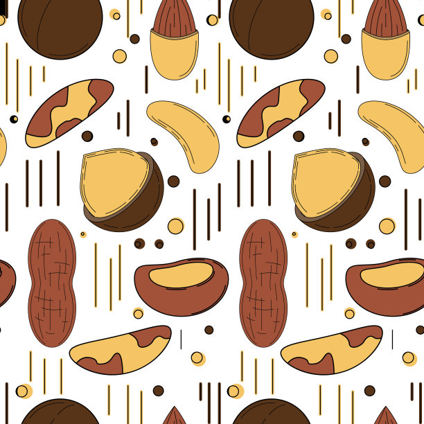 坚果无缝模式。矢量插图设计和网页，图片下载