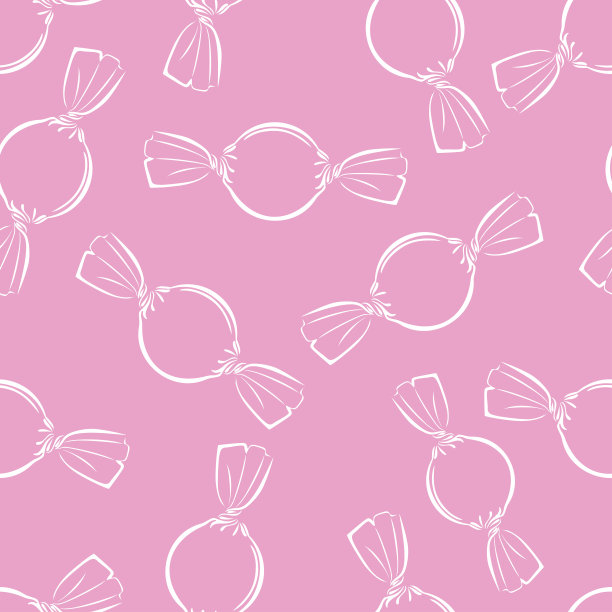 糖果无缝图案粉红色的背景。矢量糖果的简单说明。糖果轮廓图像。图片下载