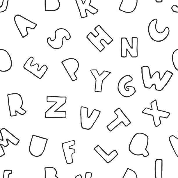 无缝背景与大纲字母图片下载