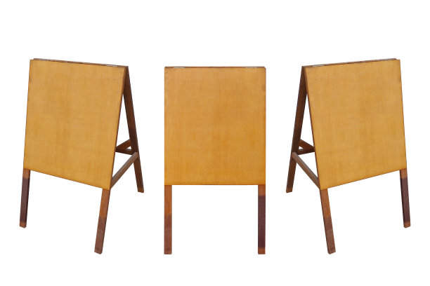 正面视图和侧面视图空木标志孤立在白色背景与剪切路径。图片下载