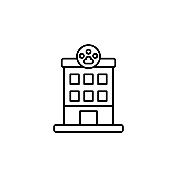 宠物店建筑图标（UI、UX、网站或移动应用细线条轮廓矢量图）图片下载