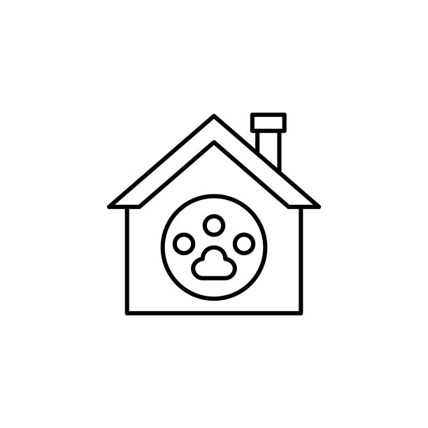 宠物家图标。宠物店图标的简单细线轮廓矢量，适用于UI和UX、网站或移动应用程序图片下载