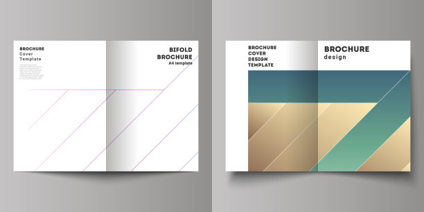 矢量布局的两个A4格式现代封面模型设计模板双折小册子，杂志，传单，小册子，年度报告。创意现代封面理念，色彩丰富的背景。图片下载
