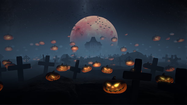 墓碑之夜的万圣节图片下载