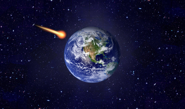 小行星对地球的攻击。这张照片的元素是由美国宇航局提供的图片下载