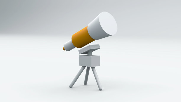 3d渲染卡通天文望远镜插图图片下载