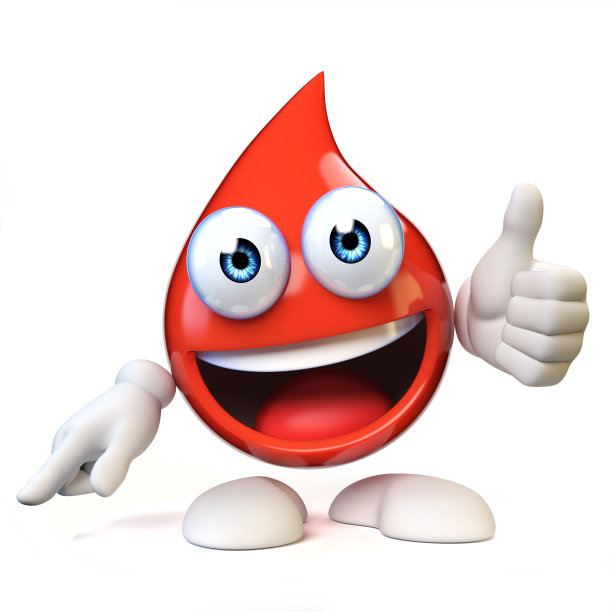 血滴的吉祥物脸上挂着微笑图片下载