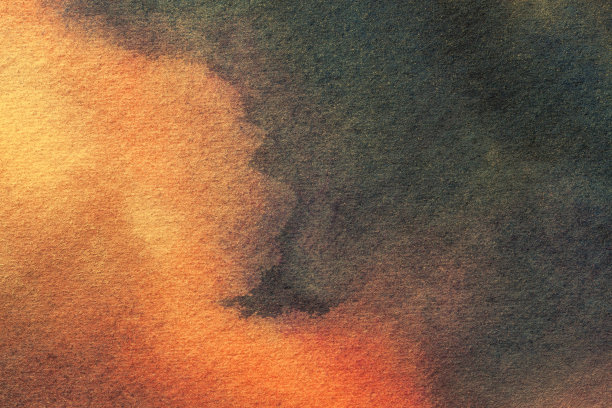 抽象艺术背景为暗橘色和灰色。画布上的水彩画。图片下载