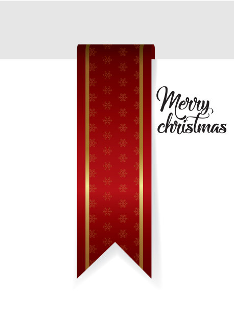 带着雪花和金色的红丝带。图片下载